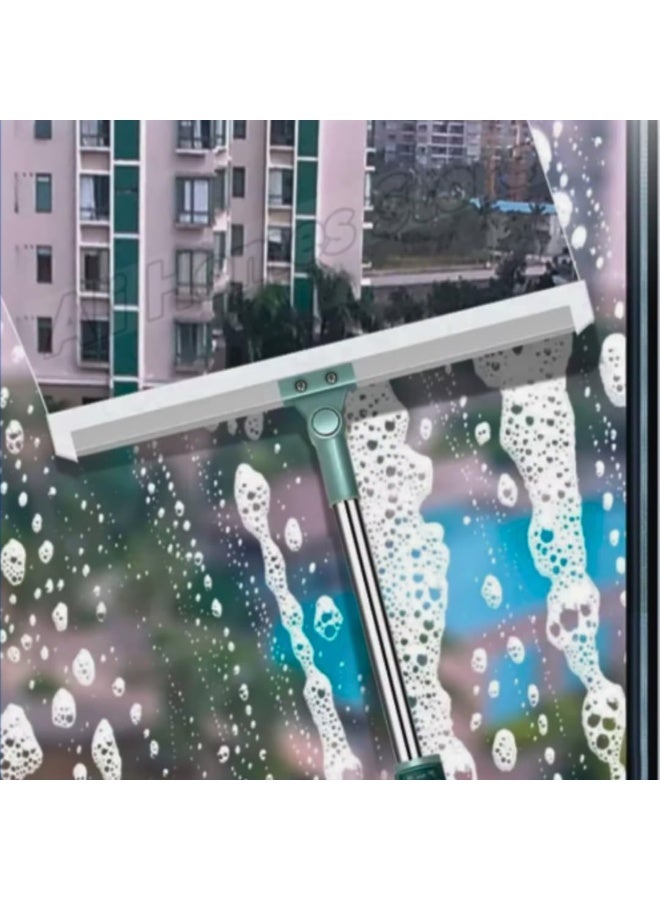 مساحة موب أرضية مع عصا قابلة للتعديل، ممسحة سيليكون لتنظيف الأرضيات والبلاط والرخام بمقبض تلسكوبي قابل للتعديل 1.1 متر × 50 سم - Image 5